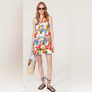 Marissa Webb Floral Sleeveless tiered mini dress